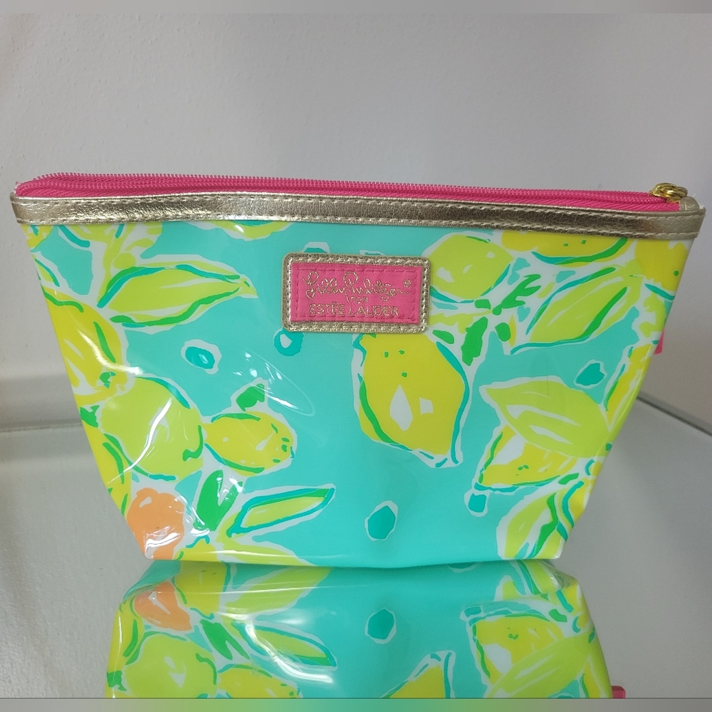 Lily Pulitzer x Estee Lauder Lemon and Orange Print Cosmetics Bag